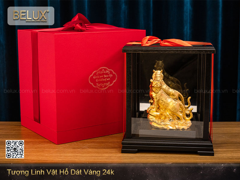 Tượng Linh Vật Hổ Dát Vàng 24k